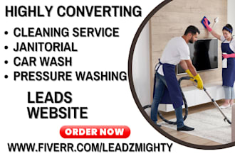 generate cleaning leads janitorial car wash handyman commercial cleaning website