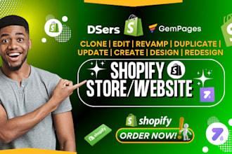 clone shopify store, duplicate, revamp, edit, update,  redesign shopify website