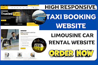 design taxi booking website chauffeur limo website car rental website