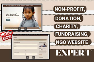 design donation website, nonprofit, fundraising, charity, ngo website
