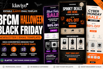 design editable klaviyo bfcm newsletter holloween black friday email template