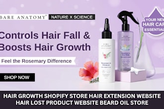 build hair growth shopify store hair extension hair lost product beard oil store