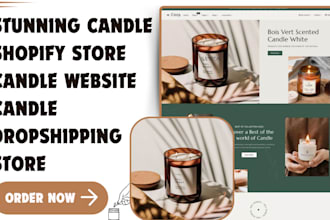 design candle shopify candle store lighting candle dropshipping website