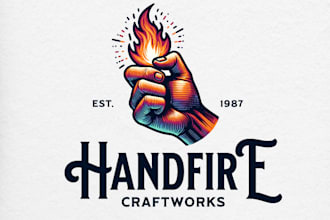 create a professional vintage and band logo for your brand