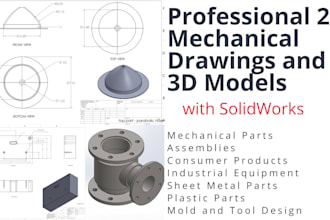 do 2d mechanical drawing with solidworks and 3d objects
