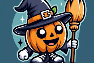 do halloween pumpkin mascot logo