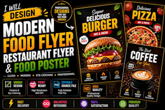 design modern food flyer, restaurant flyer and food poster