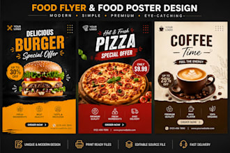 design modern food flyer, restaurant flyer and food poster