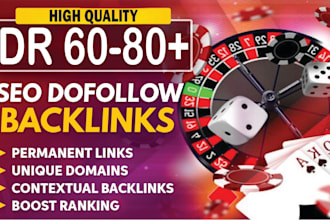 do high DR 60 to 80 SEO dofollow permanent backlinks