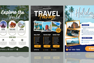 design creative tour, trip , holiday, travel itinerary or flyer poster