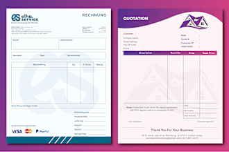 create an invoice design with unlimited revisions