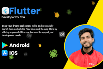 do flutter mobile app development for android and ios with firebase