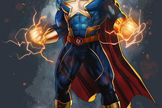 design you a superhero character , marvel, dc and origin