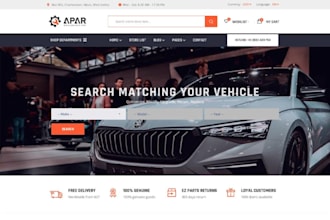 design auto parts website car accessories automotive shopify store ymm website