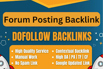 create premium forum backlinks high pa da tf cf