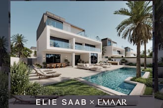 do high end exterior visualization for modern architecture