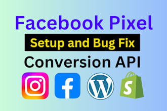 setup and fix shopify, wordpress, facebook pixel