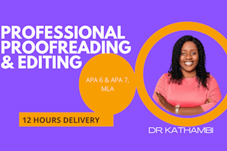 professionally proofread and edit apa ,mla articles 12 hours
