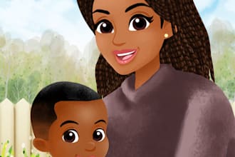 draw african american children story book illustration