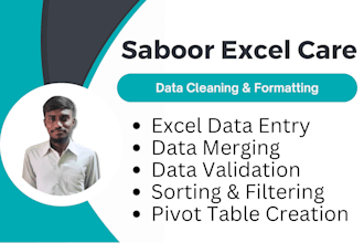 clean, format, merge, split excel data