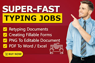 be your typist for fast typing job, retype scanned documents, copy paste work