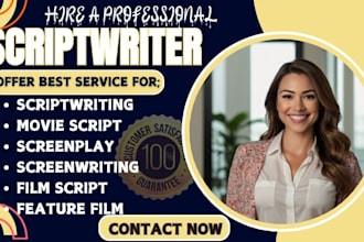 be your movie script writer, screenwriter, screenplay, tv series, film script