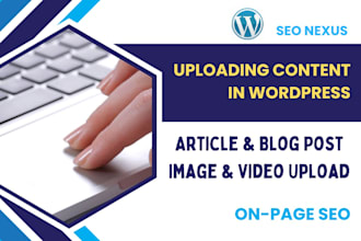 upload SEO friendly content, blogs or articles on wordpress