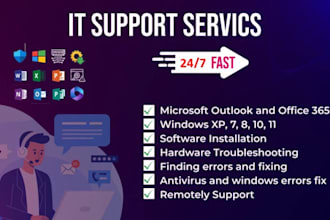 be your technical support and IT engineer, windows, ms office, network