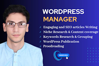 be wordpress manager to research, write, update and publish journal article