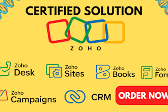 set up zoho CRM campaigns books forms zoho sites zoho desk