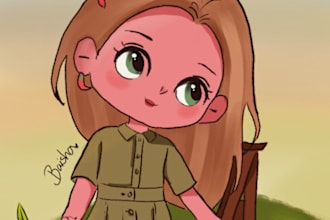 draw cartoon scenery illustration for you