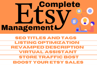 do etsy product listings and manage the etsy account as VA