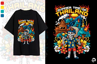 create illustration on t shirt or merchandise for your brand