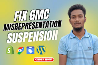 fix google merchant center misrepresentation, gmc suspension and claim website