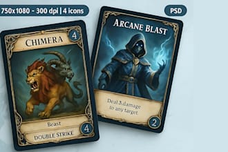 custom card game illustration board game flash card kids card mockup box