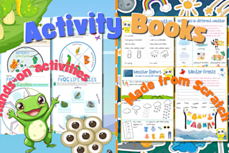 write the content of an activity book or workbook with design