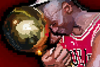 bring you to life in stunning custom pixel art style