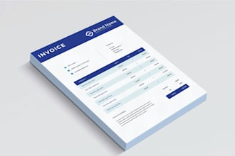 professional invoice and letterhead design, print and editable