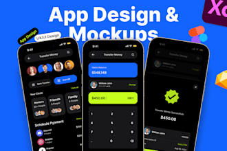 do UI UX app design, mobile app UI design in figma or xd