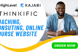 build coaching consulting online course website on kajabi gohighlevel thinkific