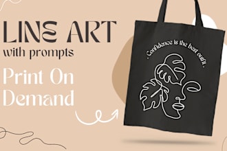 design line art illustrations for print on demand
