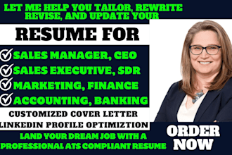 write sales resume, sales force, banking, executive, sdr, finance, senior role
