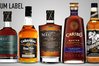 create a striking and original label for your rum, whiskey or bourbon