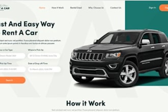 design car rental website car dealership car booking car detailing website
