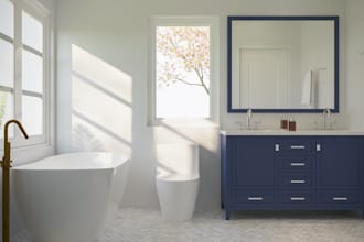 create and realistic render your 3d bathroom design