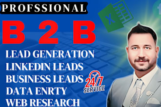 do data enrichment, linkedin lead, data entry, b2b lead generation, web research
