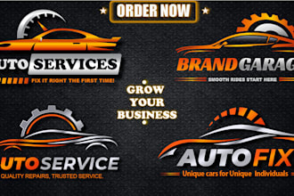 creative auto repair, car wash and detailing logo design for businesses