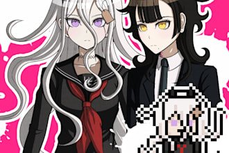 draw your character as a danganronpa sprite