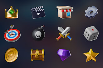 design stunning 3d game icons for your project