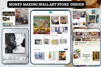 design money making wall art shopify canvas art store print on demand website